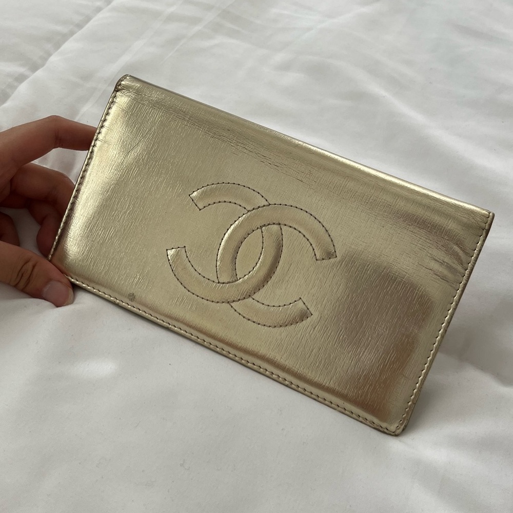 Chanel CC Light Gold Bifold Wallet